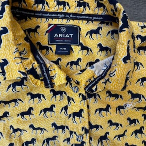 Ariat Performance long sleeve show shirt western cowgirl rodeo 100% cotton med - Picture 8 of 11